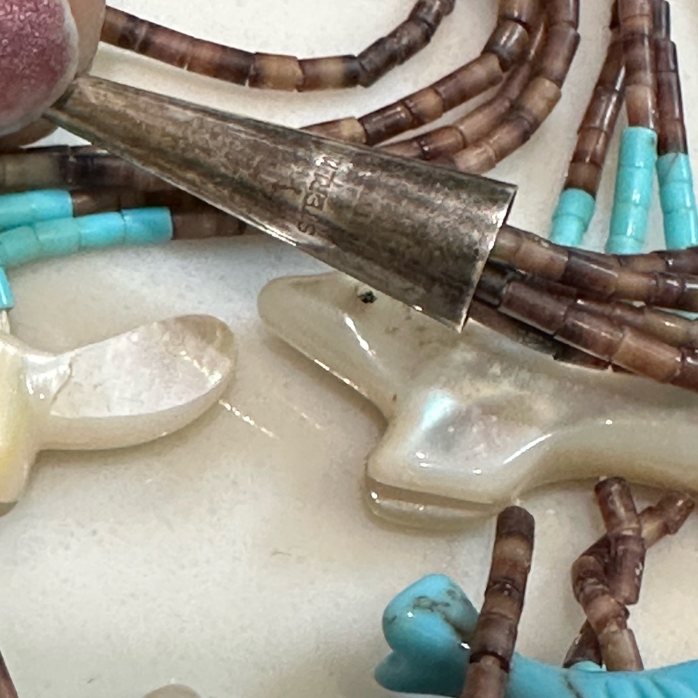 Vintage handmade Zuni fetish Colorful Animal Beaded Necklace - Picture 12 of 13